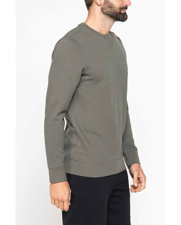 FELPA CASUAL GIROCOLLO IN PIQUET DA UOMO