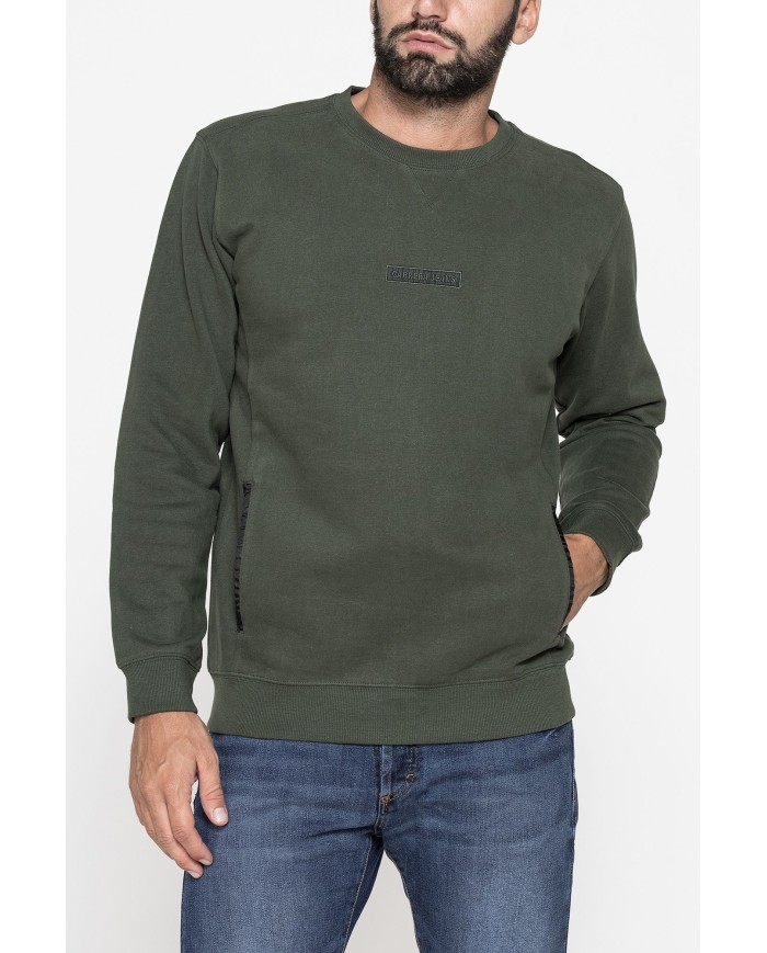 GIROCOLLO  MANICA LUNGA DI FELPA IN MISTO COTONE FELPATA