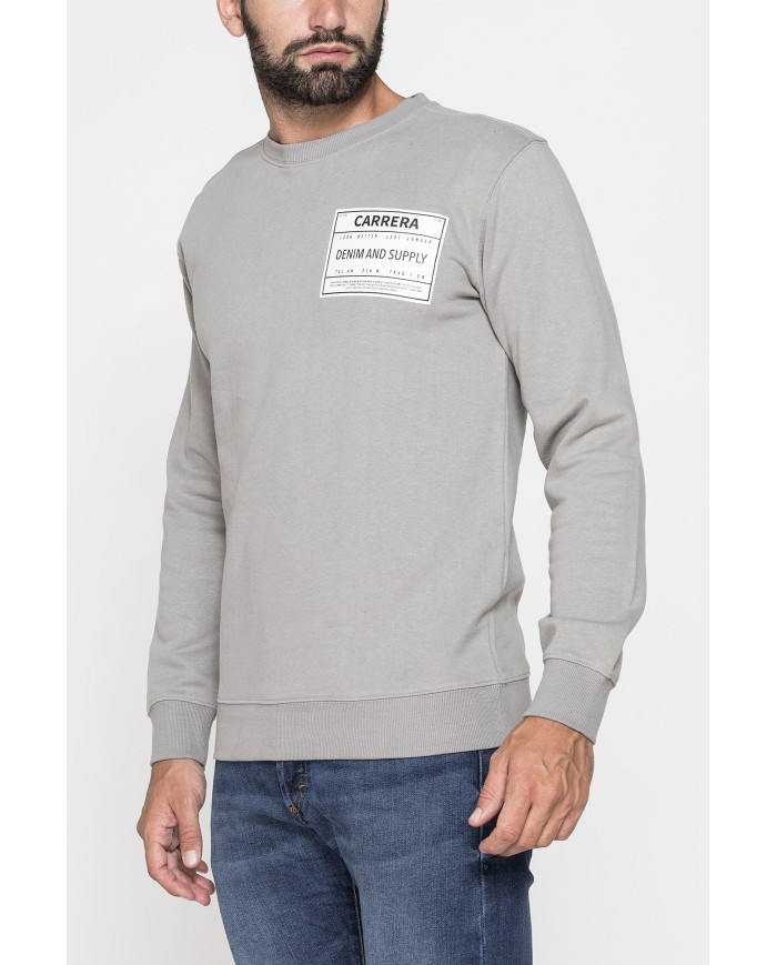 GIROCOLLO  MANICA LUNGA DI FELPA IN MISTO COTONE FELPATA