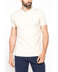 T-SHIRT MANICA CORTA IN JERSEY SLUB CON SCOLLO V