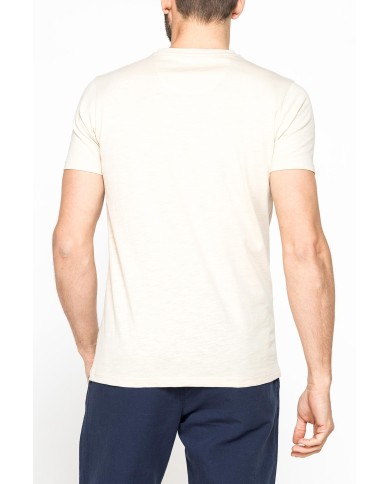 T-SHIRT MANICA CORTA IN JERSEY SLUB CON SCOLLO V