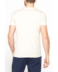 T-SHIRT MANICA CORTA IN JERSEY SLUB CON SCOLLO V
