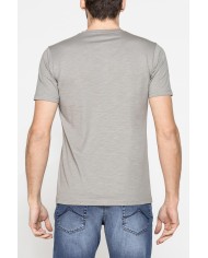 T-SHIRT MANICA CORTA IN JERSEY SLUB CON SCOLLO V