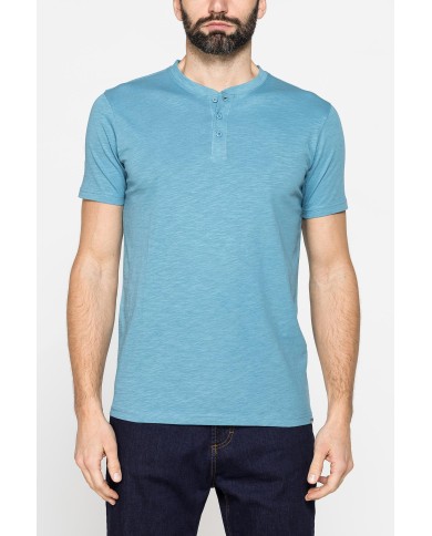 T-SHIRT MANICA CORTA IN JERSEY SLUB CON SCOLLO V