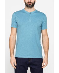 T-SHIRT MANICA CORTA IN JERSEY SLUB CON SCOLLO V