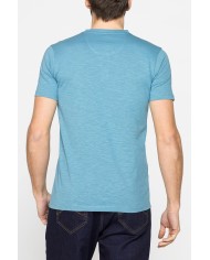 T-SHIRT MANICA CORTA IN JERSEY SLUB CON SCOLLO V