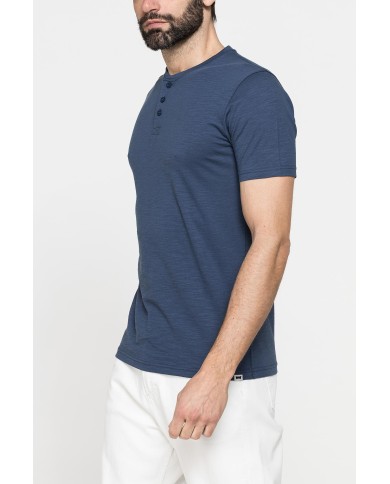 T-SHIRT MANICA CORTA IN JERSEY SLUB CON SCOLLO V
