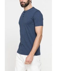T-SHIRT MANICA CORTA IN JERSEY SLUB CON SCOLLO V