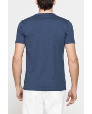 T-SHIRT MANICA CORTA IN JERSEY SLUB CON SCOLLO V