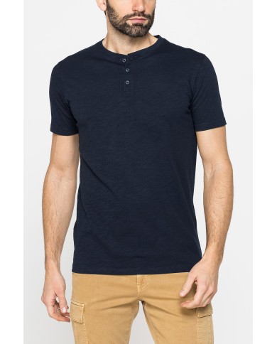 T-SHIRT MANICA CORTA IN JERSEY SLUB CON SCOLLO V