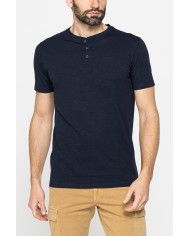 T-SHIRT MANICA CORTA IN JERSEY SLUB CON SCOLLO V