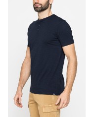 T-SHIRT MANICA CORTA IN JERSEY SLUB CON SCOLLO V