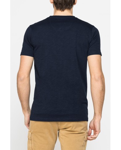 T-SHIRT MANICA CORTA IN JERSEY SLUB CON SCOLLO V