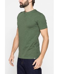 T-SHIRT MANICA CORTA IN JERSEY SLUB CON SCOLLO V