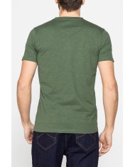 T-SHIRT MANICA CORTA IN JERSEY SLUB CON SCOLLO V