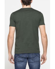 T-SHIRT MANICA CORTA IN JERSEY SLUB CON SCOLLO V