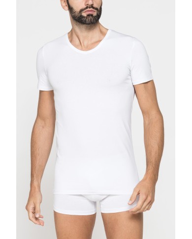 CONFEZIONE DA 2 T-SHIRT IN COTONE ORGANICO CON SCOLLO A V