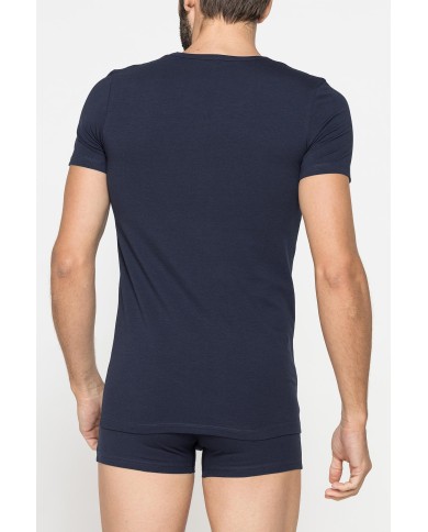 CONFEZIONE DA 2 T-SHIRT IN COTONE ORGANICO CON SCOLLO A V