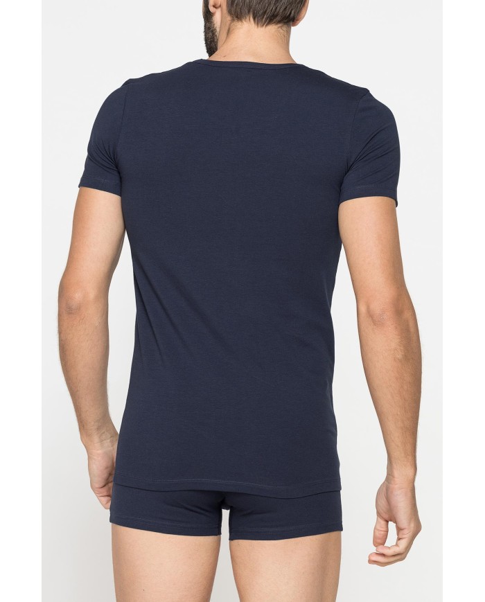 CONFEZIONE DA 2 T-SHIRT IN COTONE ORGANICO CON SCOLLO A V