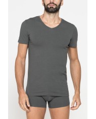 CONFEZIONE DA 2 T-SHIRT IN COTONE ORGANICO CON SCOLLO A V