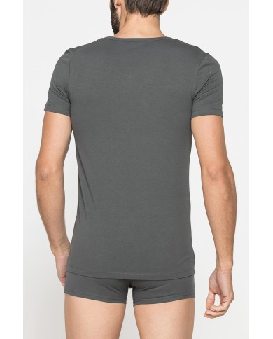 CONFEZIONE DA 2 T-SHIRT IN COTONE ORGANICO CON SCOLLO A V