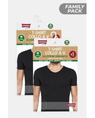 CONFEZIONE DA 2 T-SHIRT IN COTONE ORGANICO CON SCOLLO A V