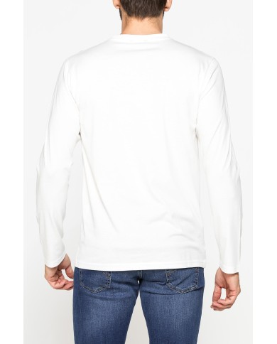 LONG SLEEVE T-SHIRT CON COLLO TONDO E RICAMO LOGO