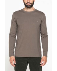 LONG SLEEVE T-SHIRT CON COLLO TONDO E RICAMO LOGO