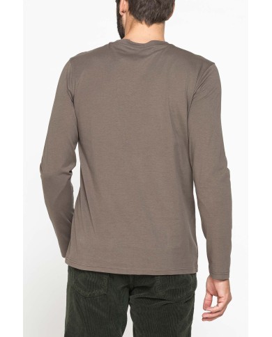 LONG SLEEVE T-SHIRT CON COLLO TONDO E RICAMO LOGO