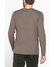 LONG SLEEVE T-SHIRT CON COLLO TONDO E RICAMO LOGO