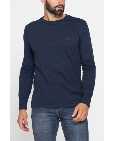 LONG SLEEVE T-SHIRT CON COLLO TONDO E RICAMO LOGO