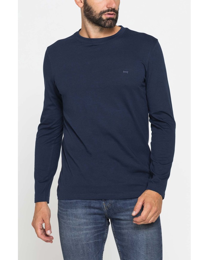 LONG SLEEVE T-SHIRT CON COLLO TONDO E RICAMO LOGO
