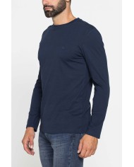 LONG SLEEVE T-SHIRT CON COLLO TONDO E RICAMO LOGO