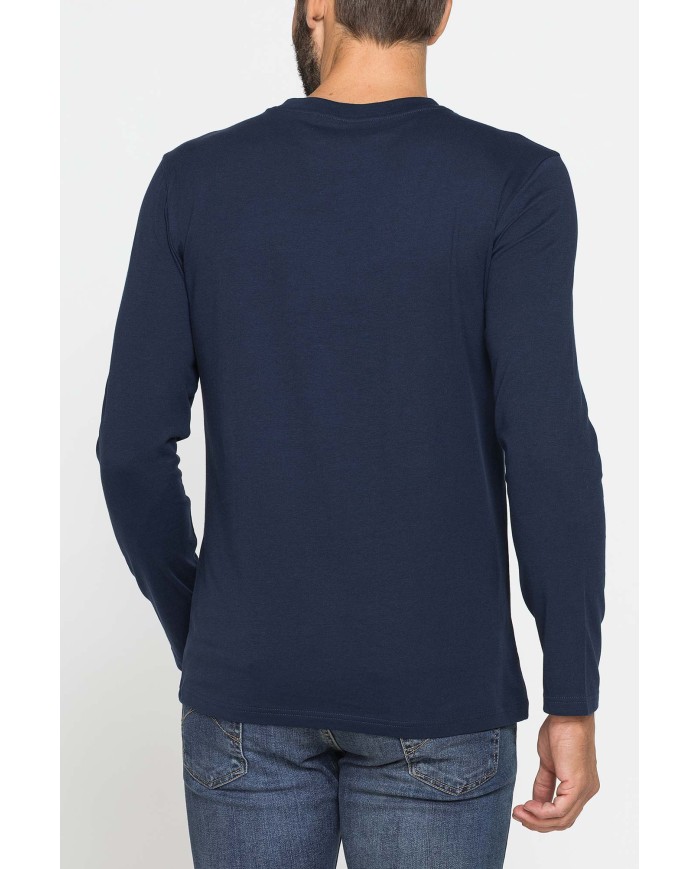 LONG SLEEVE T-SHIRT CON COLLO TONDO E RICAMO LOGO