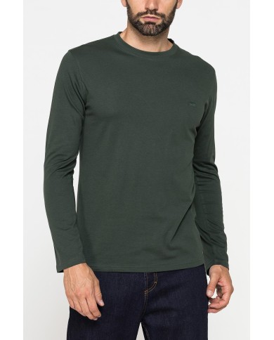 LONG SLEEVE T-SHIRT CON COLLO TONDO E RICAMO LOGO