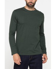 LONG SLEEVE T-SHIRT CON COLLO TONDO E RICAMO LOGO