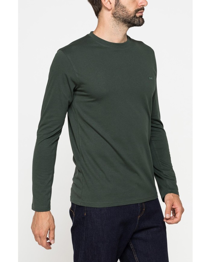 LONG SLEEVE T-SHIRT CON COLLO TONDO E RICAMO LOGO