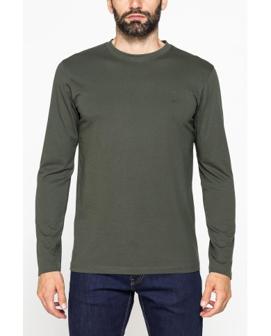 LONG SLEEVE T-SHIRT CON COLLO TONDO E RICAMO LOGO