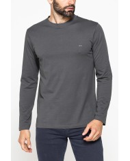 LONG SLEEVE T-SHIRT CON COLLO TONDO E RICAMO LOGO