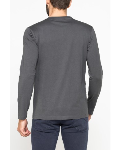 LONG SLEEVE T-SHIRT CON COLLO TONDO E RICAMO LOGO