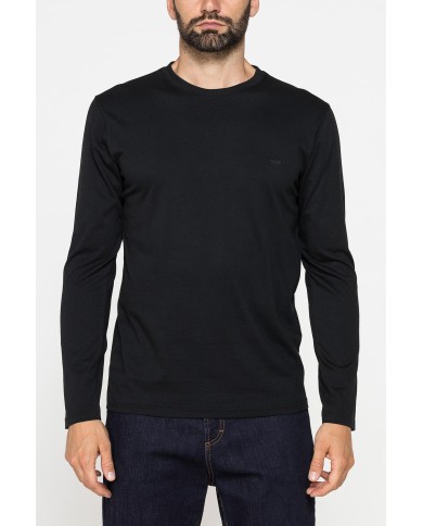 LONG SLEEVE T-SHIRT CON COLLO TONDO E RICAMO LOGO