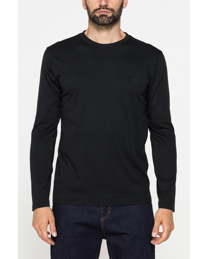 LONG SLEEVE T-SHIRT CON COLLO TONDO E RICAMO LOGO