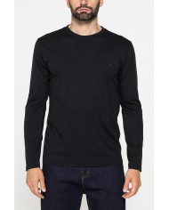 LONG SLEEVE T-SHIRT CON COLLO TONDO E RICAMO LOGO