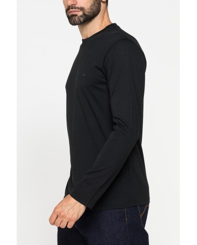 LONG SLEEVE T-SHIRT CON COLLO TONDO E RICAMO LOGO