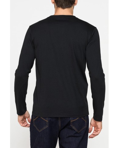 LONG SLEEVE T-SHIRT CON COLLO TONDO E RICAMO LOGO