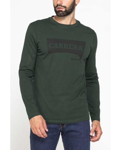 LONG SLEEVE T-SHIRT CON COLLO TONDO E STAMPA LOGO