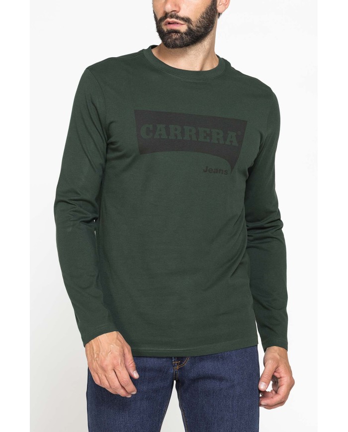 LONG SLEEVE T-SHIRT CON COLLO TONDO E STAMPA LOGO