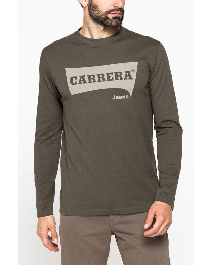 LONG SLEEVE T-SHIRT CON COLLO TONDO E STAMPA LOGO