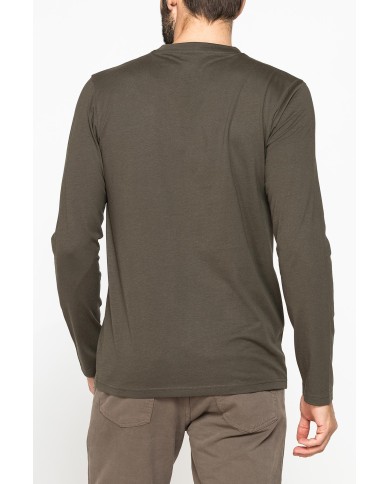 LONG SLEEVE T-SHIRT CON COLLO TONDO E STAMPA LOGO