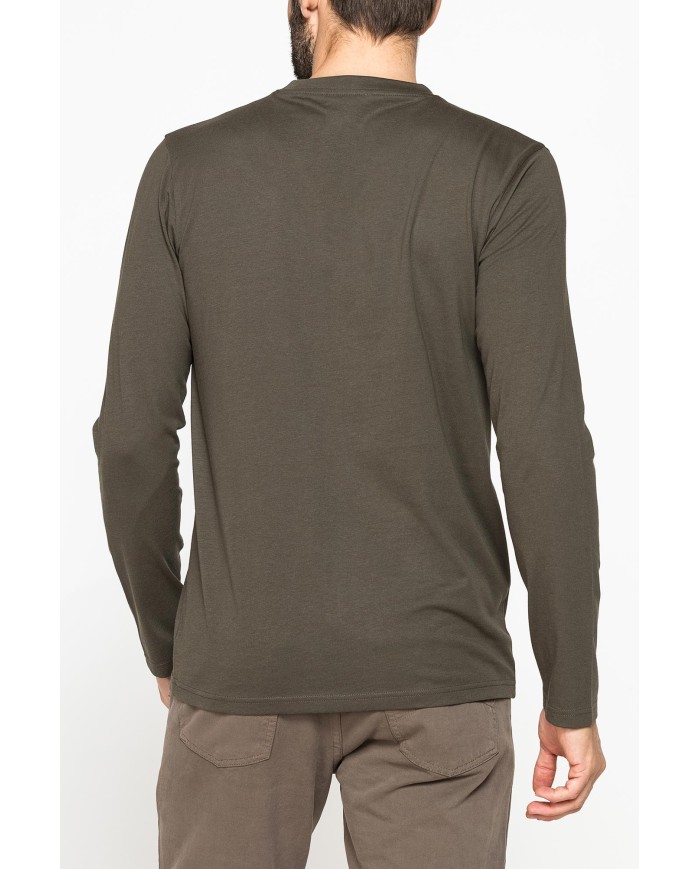 LONG SLEEVE T-SHIRT CON COLLO TONDO E STAMPA LOGO